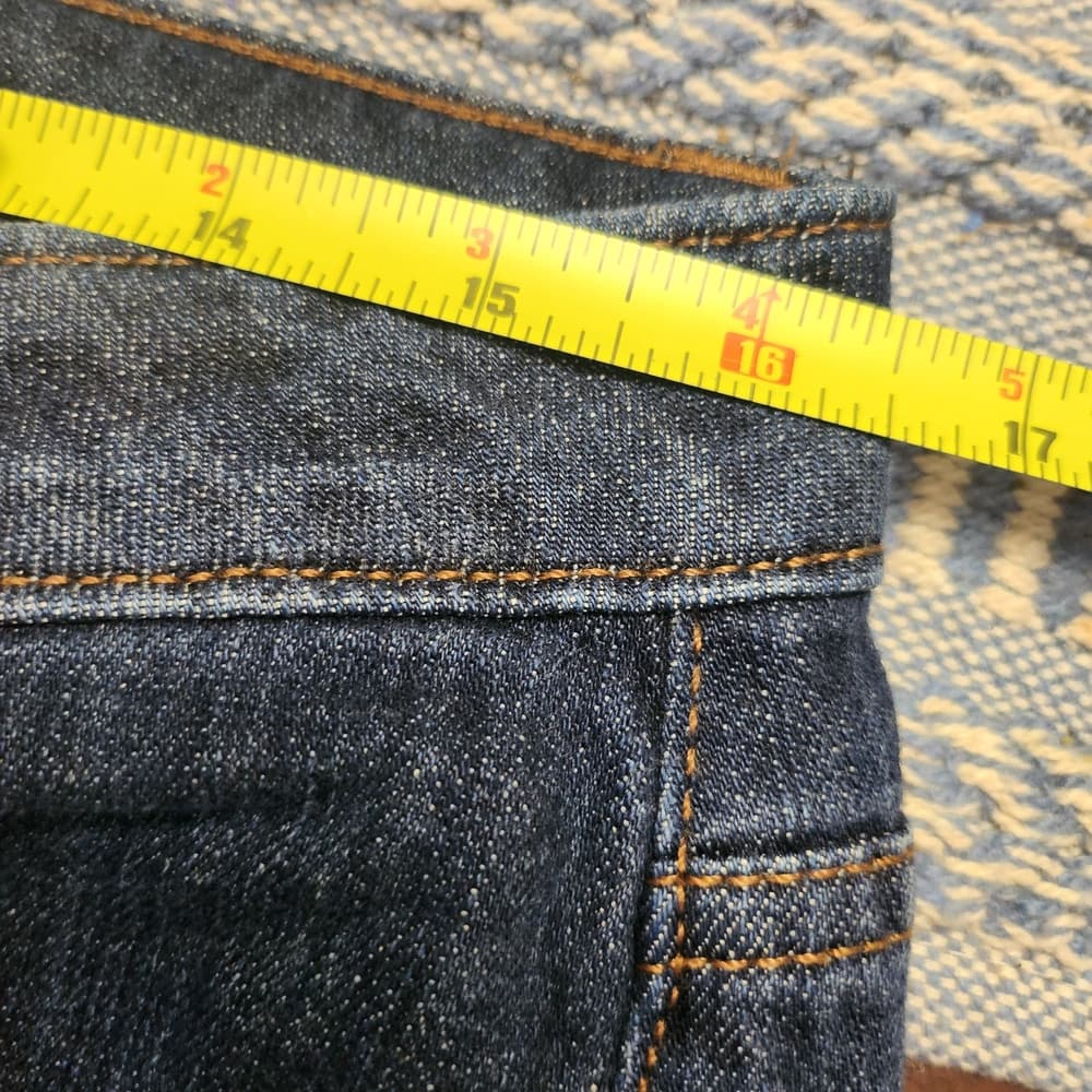 Jennifer Lopez Boyfriend Dark Blue Denim Jeans Whiskering Distressed - Thumbnail 8