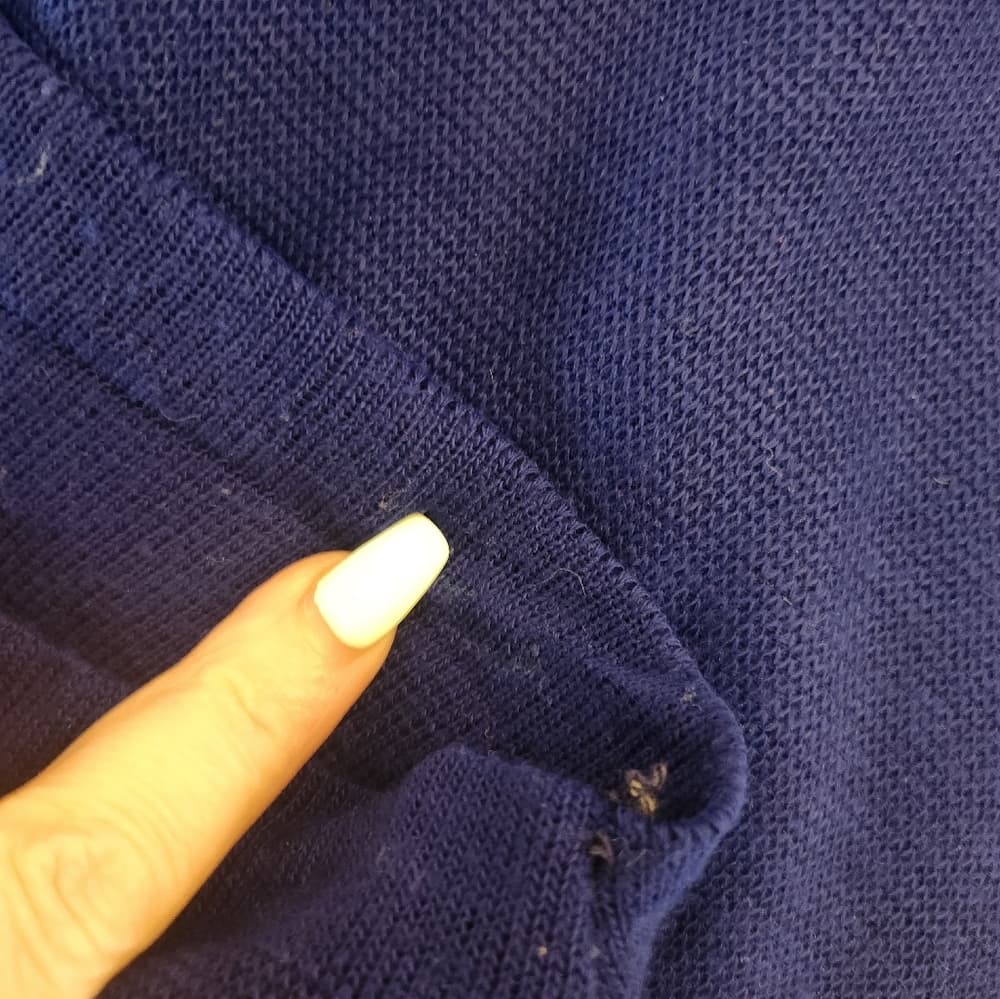 1960s Royal Blue Two-Piece Fine Knit Set with Yellow Trim By Roger Fashions - Thumbnail 7