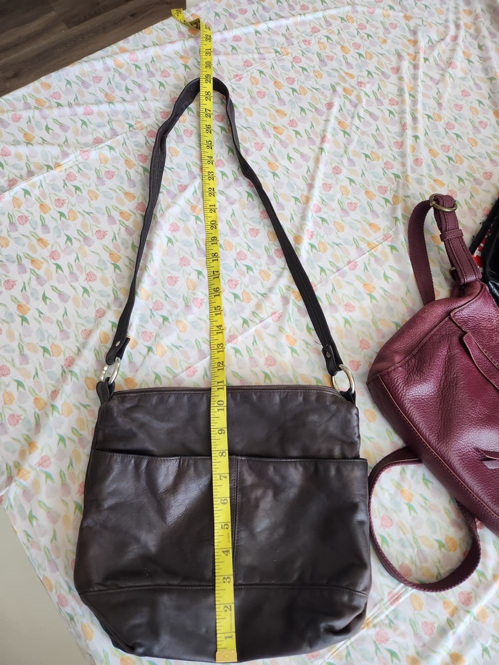 Vintage Genuine Leather Crossbody Bag With Pockets in Dark Brown - Thumbnail 9