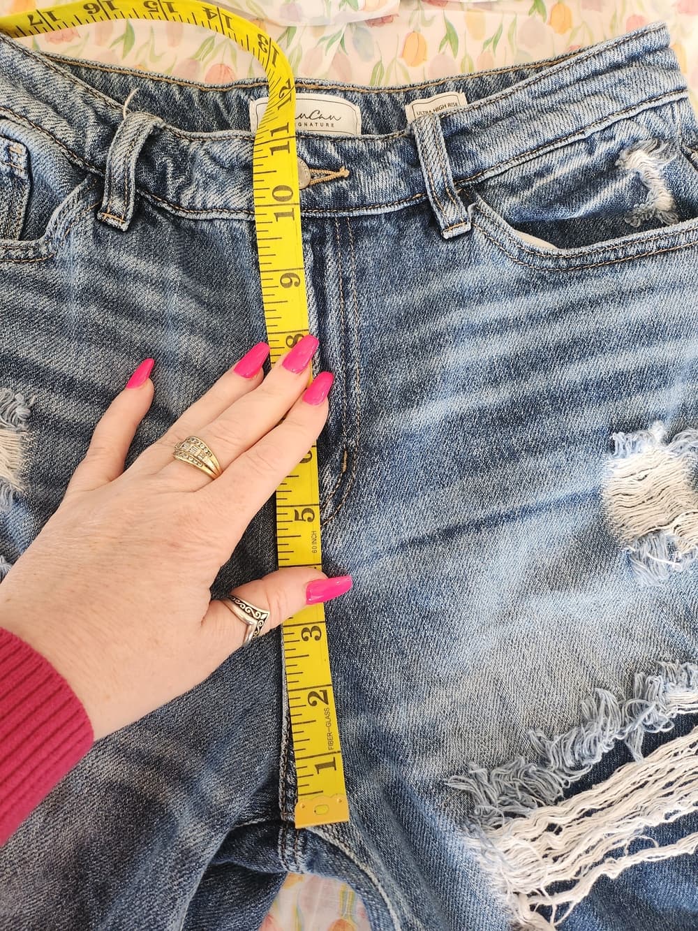 KanCan Ultra High Rise Taper Light Blue Distressed Jeans - Thumbnail 14