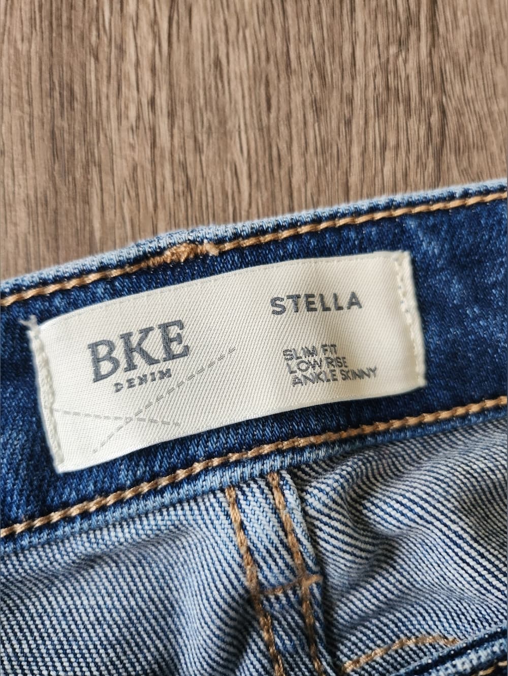 BKE Stella Low Rise Ankle Skinny Light Blue Distressed Raw Hem Jeans - Thumbnail 3