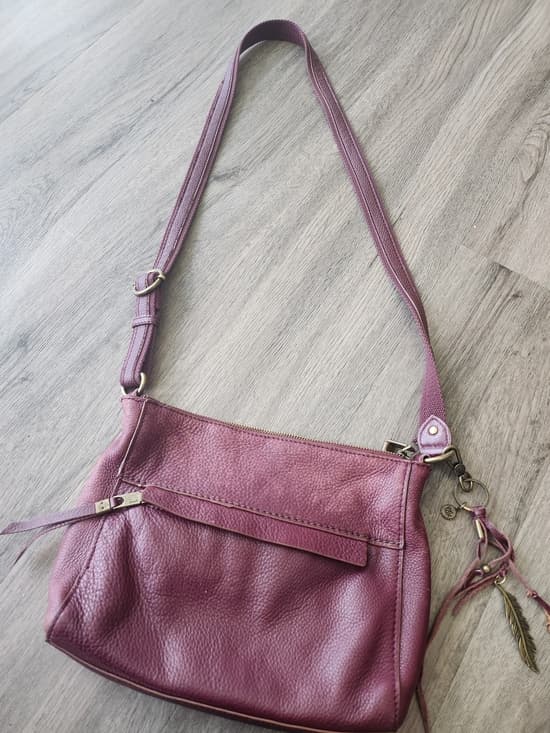 The Sak Alamada Plum Leather Crossbody Bag With Feather Accents - Thumbnail 16