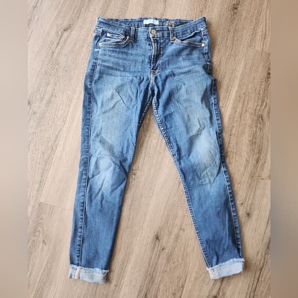 7 For All Mankind Well Loved Blair Denim Skinny Blue Jeans - Thumbnail 15