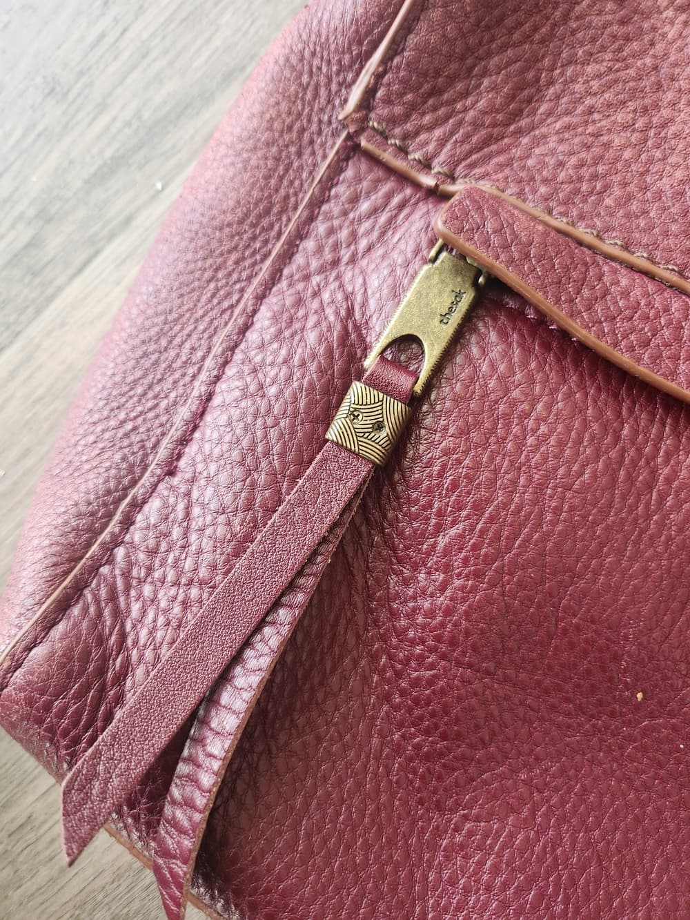 The Sak Alamada Plum Leather Crossbody Bag With Feather Accents