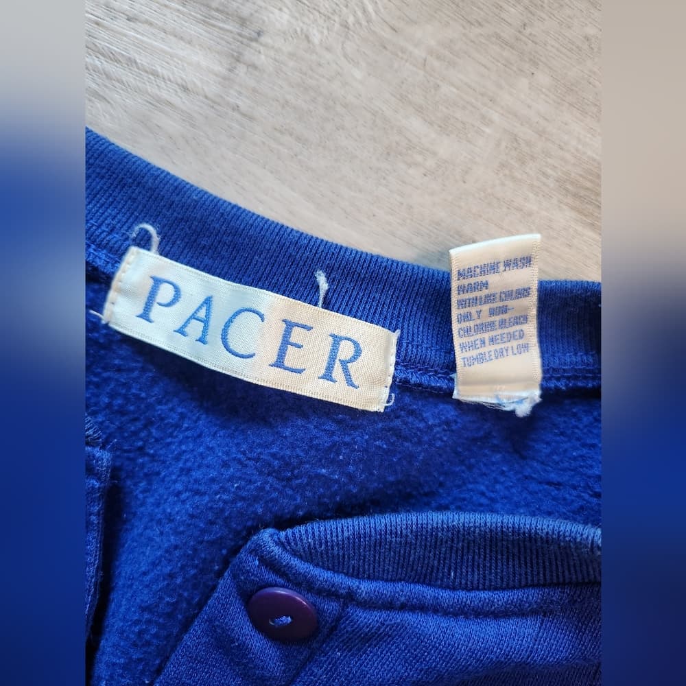 Mens Vibrant Blue Vintage Pacer Pullover Sweater 3/4 Sleeve - Thumbnail 9