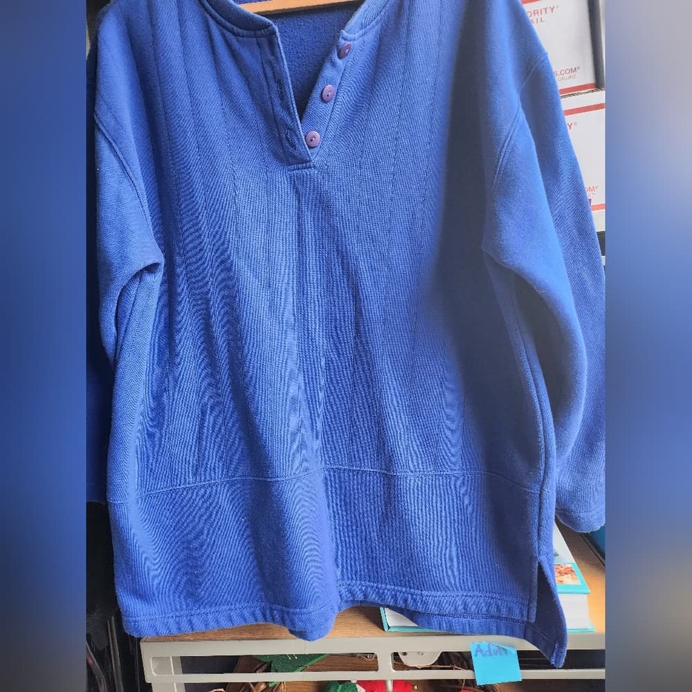 Mens Vibrant Blue Vintage Pacer Pullover Sweater 3/4 Sleeve - Thumbnail 7