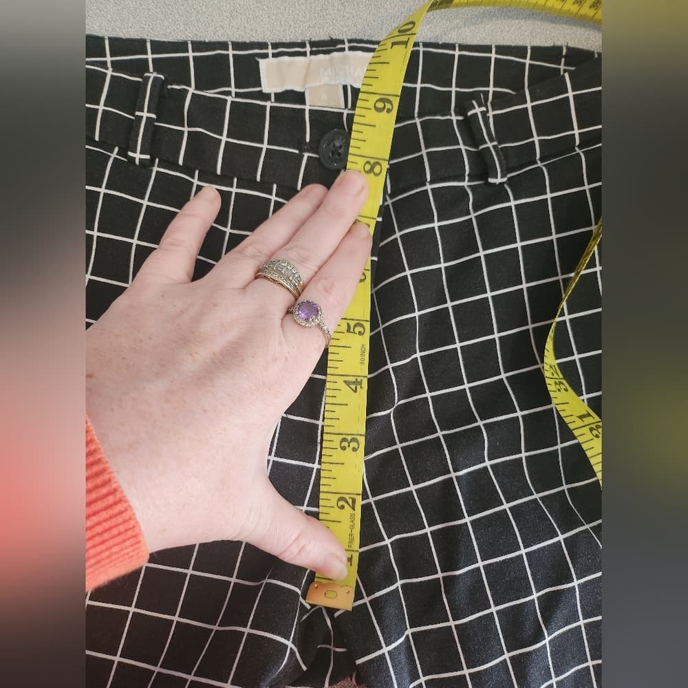 MICHAEL Michael Kors Checkered Black and White Skinny Trousers - Thumbnail 12
