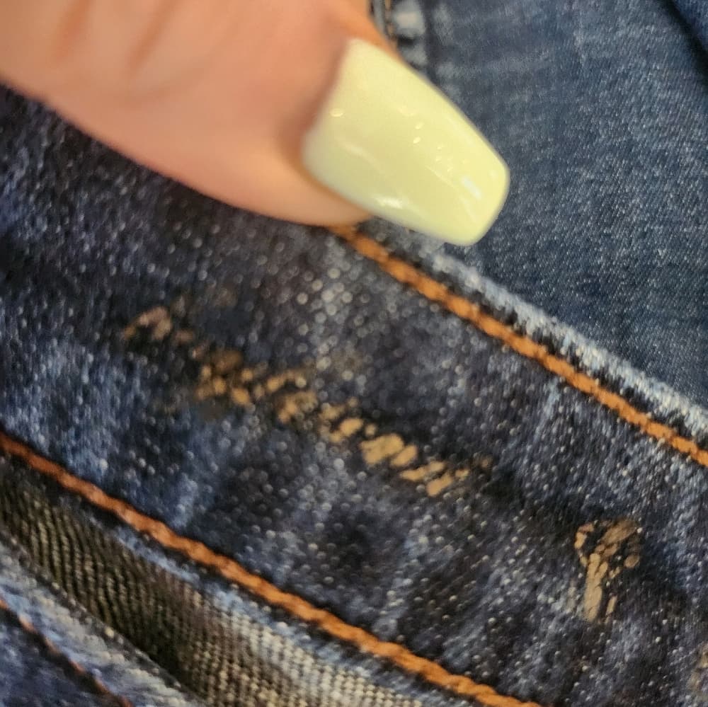 Jennifer Lopez Boyfriend Dark Blue Denim Jeans Whiskering Distressed - Thumbnail 2