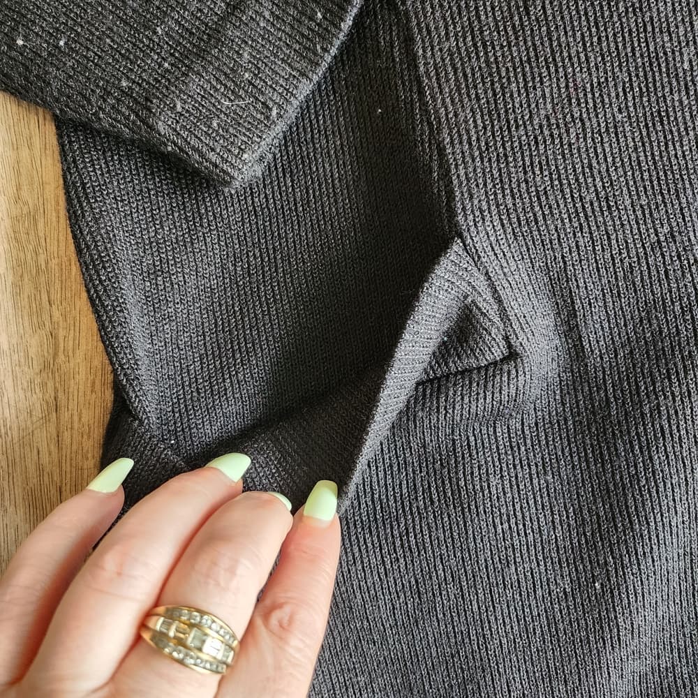 Vintage 1980s Leslie Fay Black Dress Gold Accent Union Label - Thumbnail 3