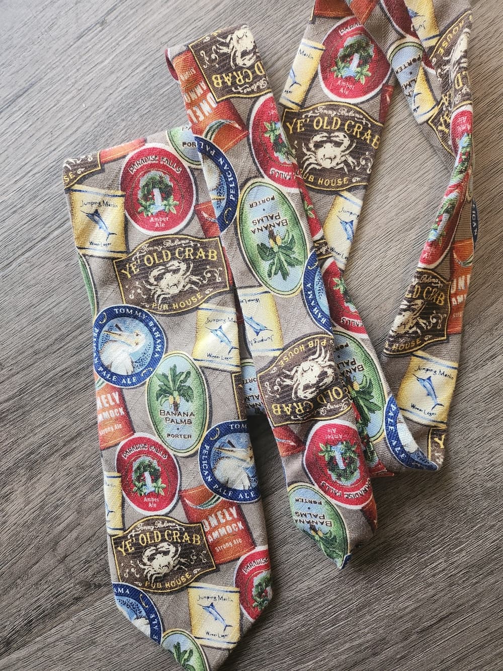 Tommy Bahama Novelty Label Print Silk Tie Multi Color - Thumbnail 5