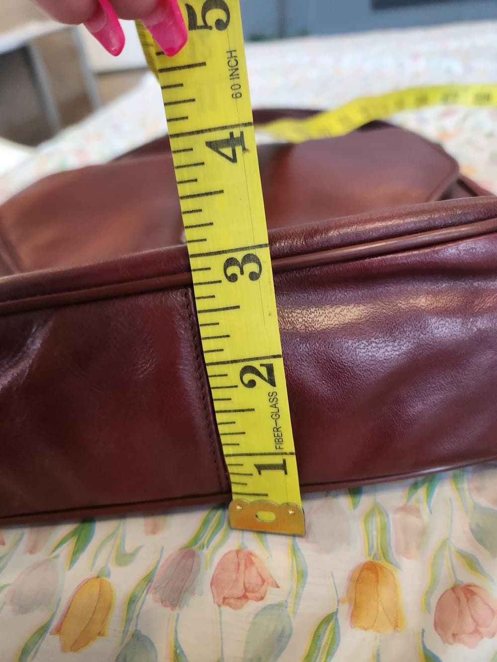 Vintage Etienne Aigner Oxblood Hand Made Leather Shoulder Bag Turn Lock - Thumbnail 13