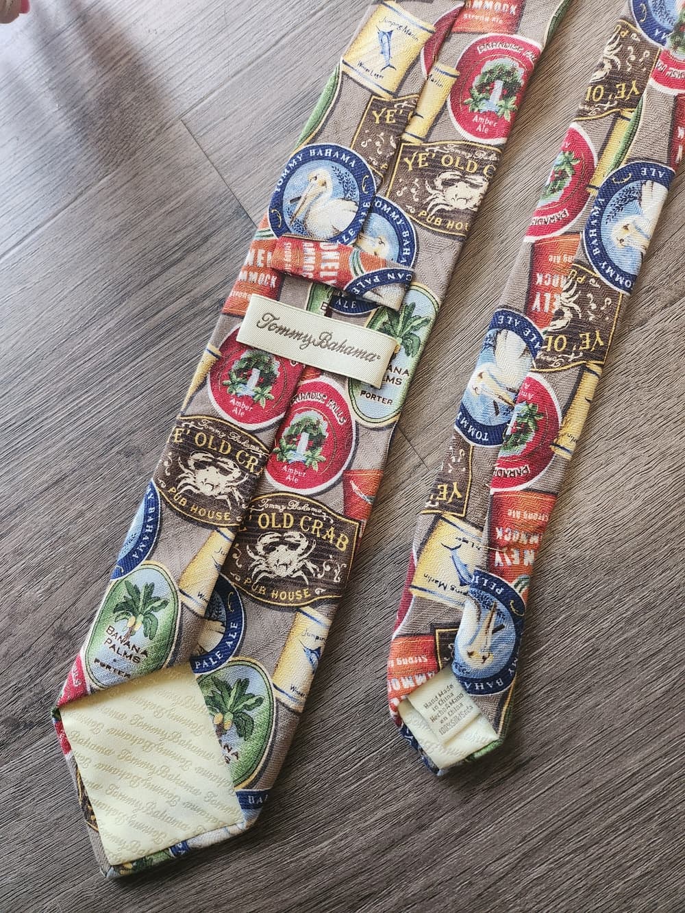 Tommy Bahama Novelty Label Print Silk Tie Multi Color - Thumbnail 2