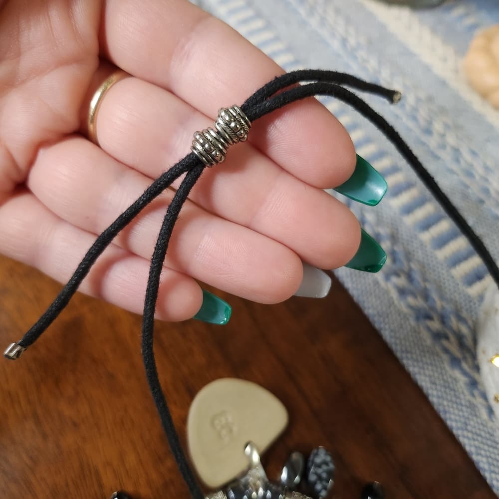 Hand Made Artisan Clay Pendant And Snowflake Obsidian Necklace - Thumbnail 5