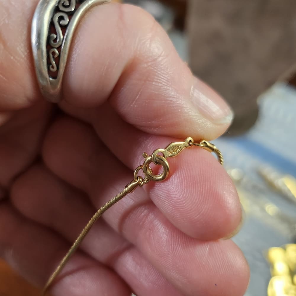 Nadri Gold Necklace with Round CZ Solitare Pendant Necklace - Thumbnail 4