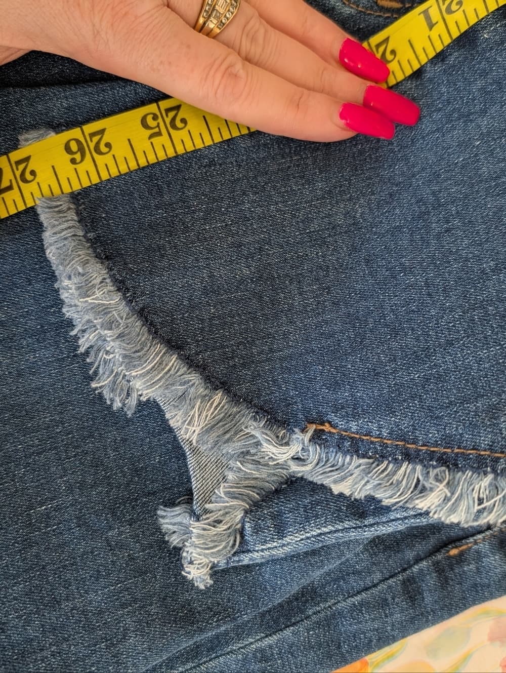 LOFT Outlet Frayed Hem Cropped Modern Skinny Blue Jeans - Thumbnail 9