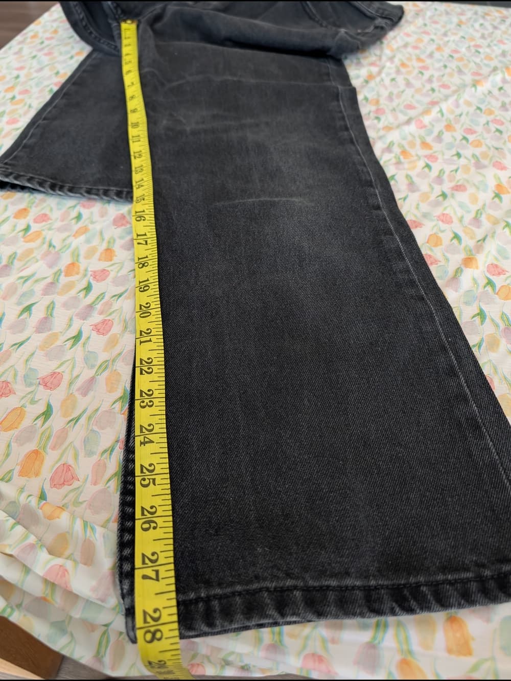 Zara Women's High Rise Button Fly Black Straight Leg Jeans - Thumbnail 8