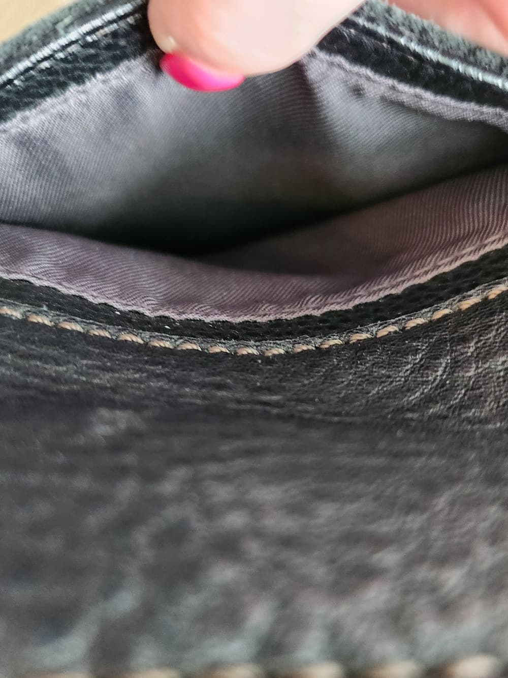 The Sak Soft Black Leather Shoulder Bag with Contrast Stitching - Thumbnail 11