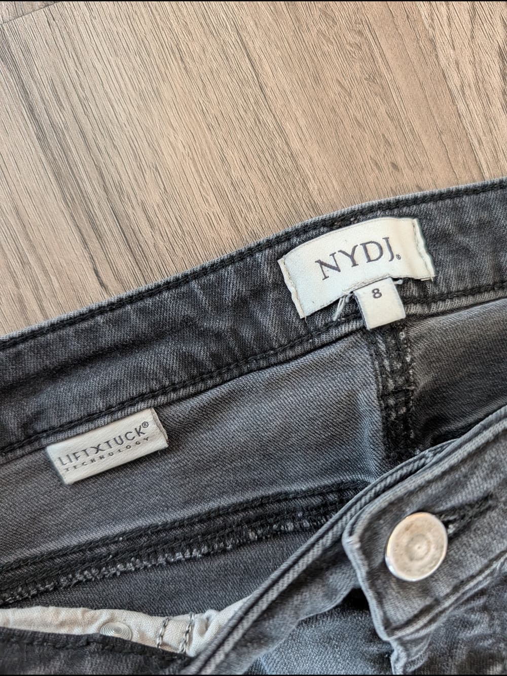 NYDJ Women's Skinny Stretchy Jeans in Washed Black With Lift Tuck - Thumbnail 2