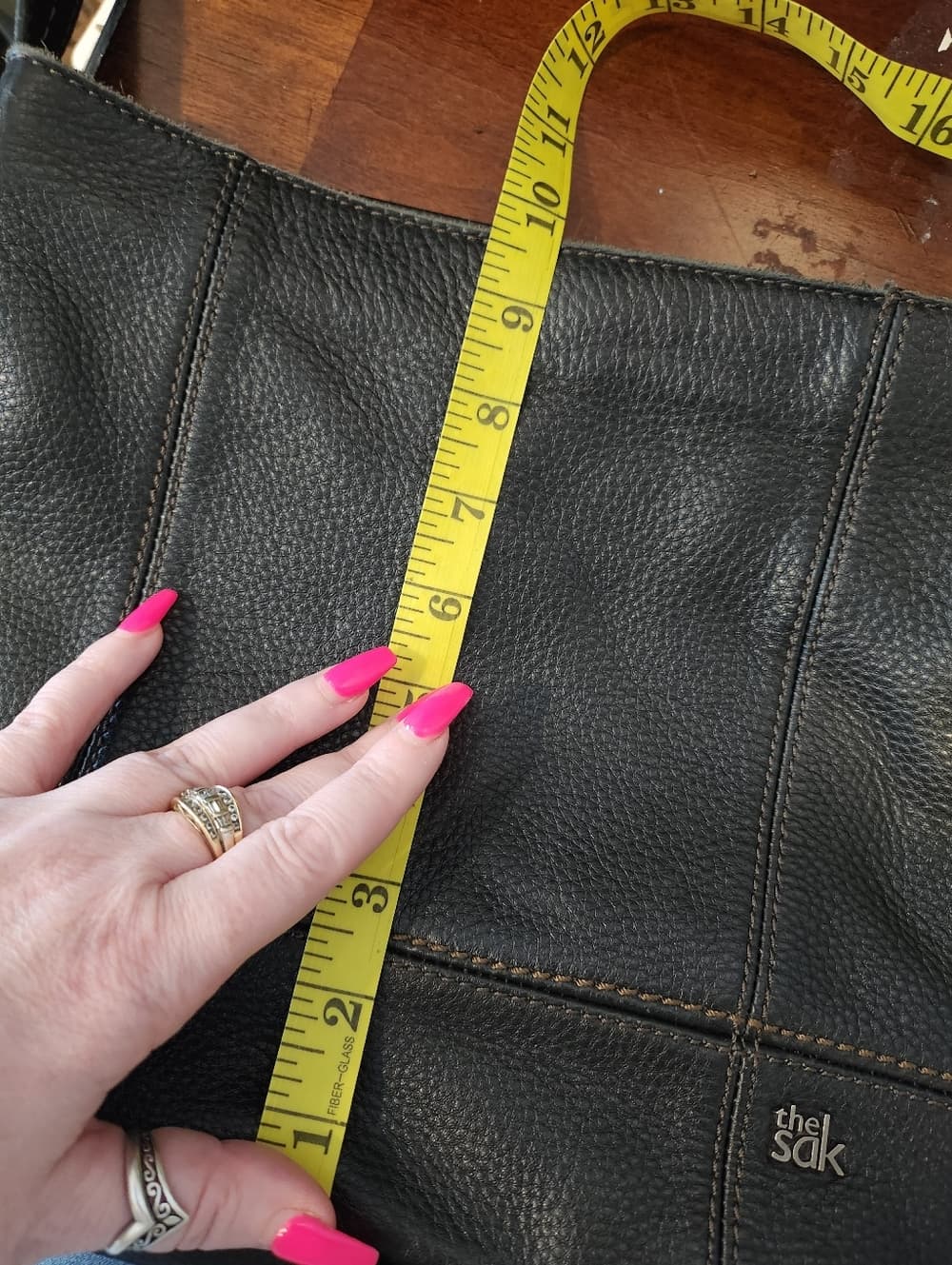 The Sak Soft Black Leather Shoulder Bag with Contrast Stitching - Thumbnail 15