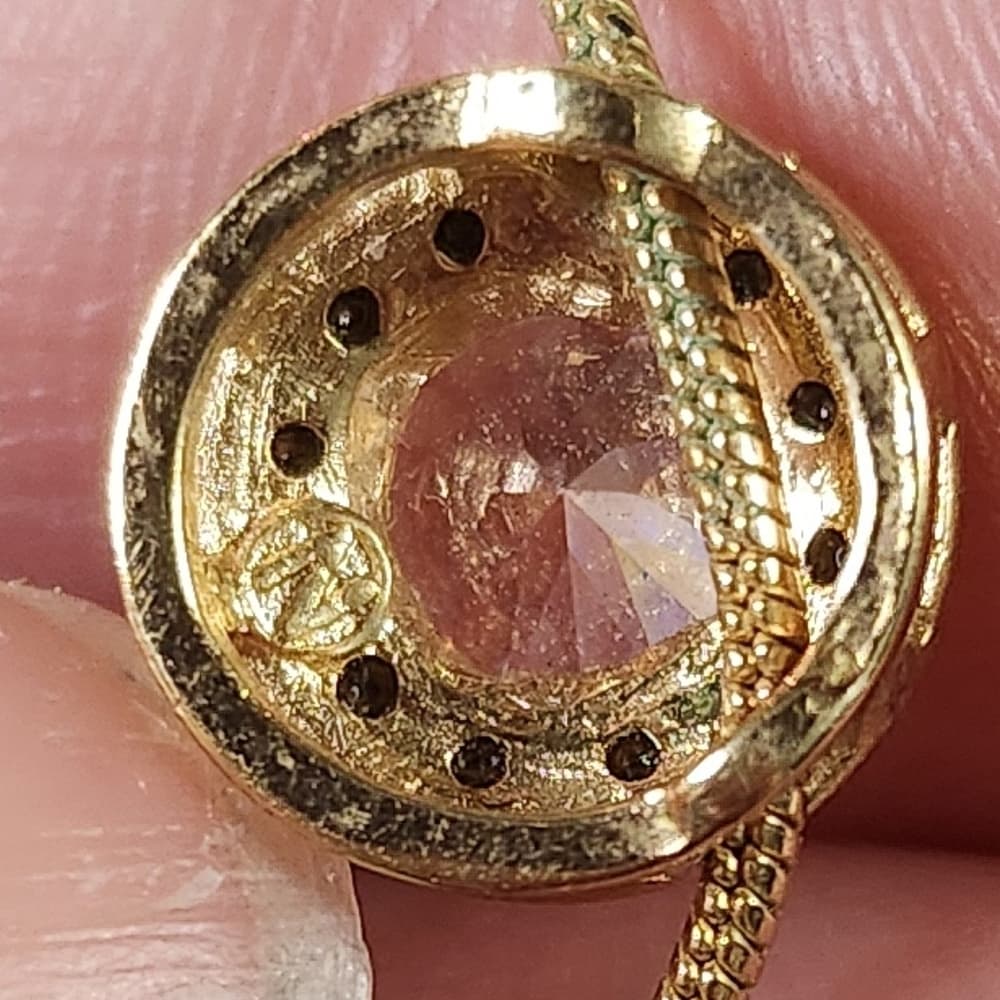Nadri Gold Necklace with Round CZ Solitare Pendant Necklace - Thumbnail 7