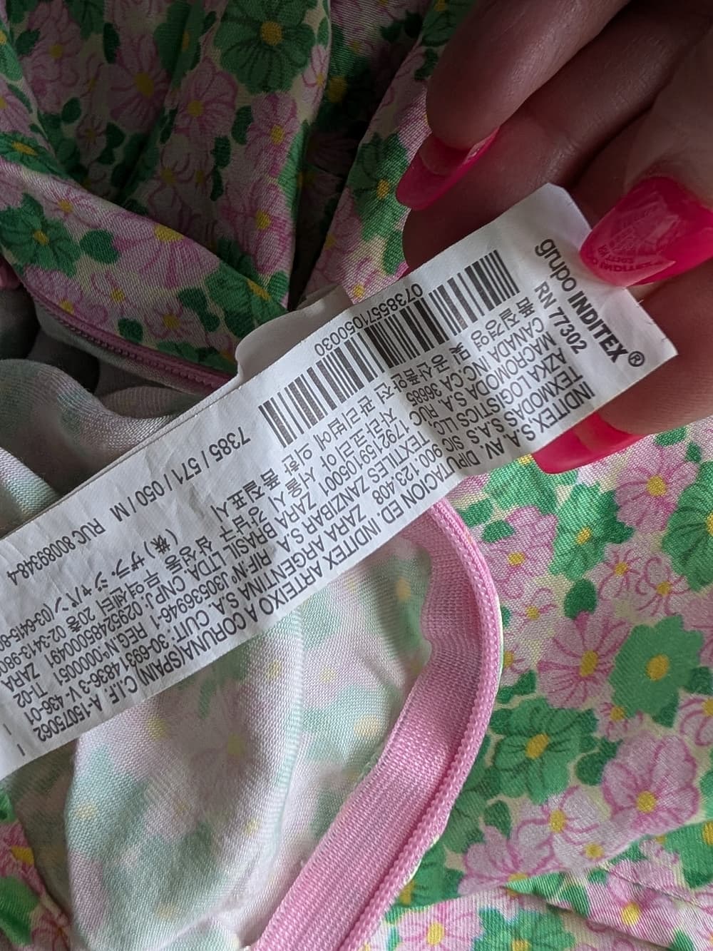 Zara Pastel Pink & Green Floral Mini Skirt - Thumbnail 3