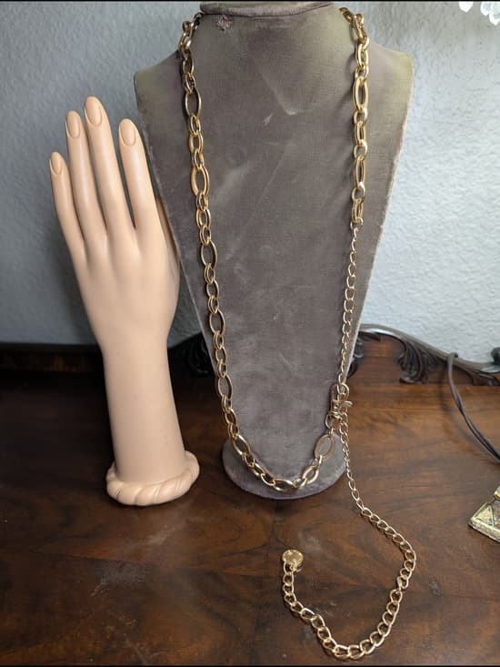 Anne Klein Gold Tone Link Chain Waist Belt With Lion Charm Dangle - Thumbnail 10