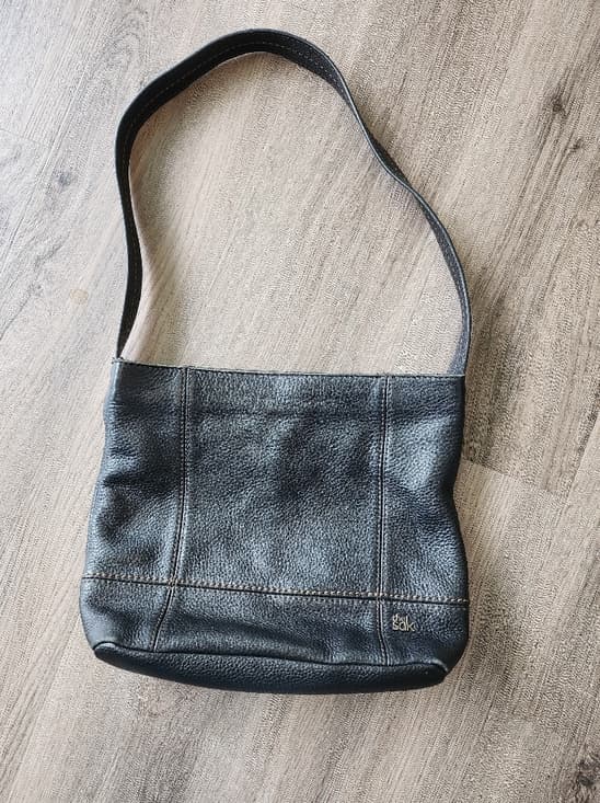 The Sak Soft Black Leather Shoulder Bag with Contrast Stitching - Thumbnail 17
