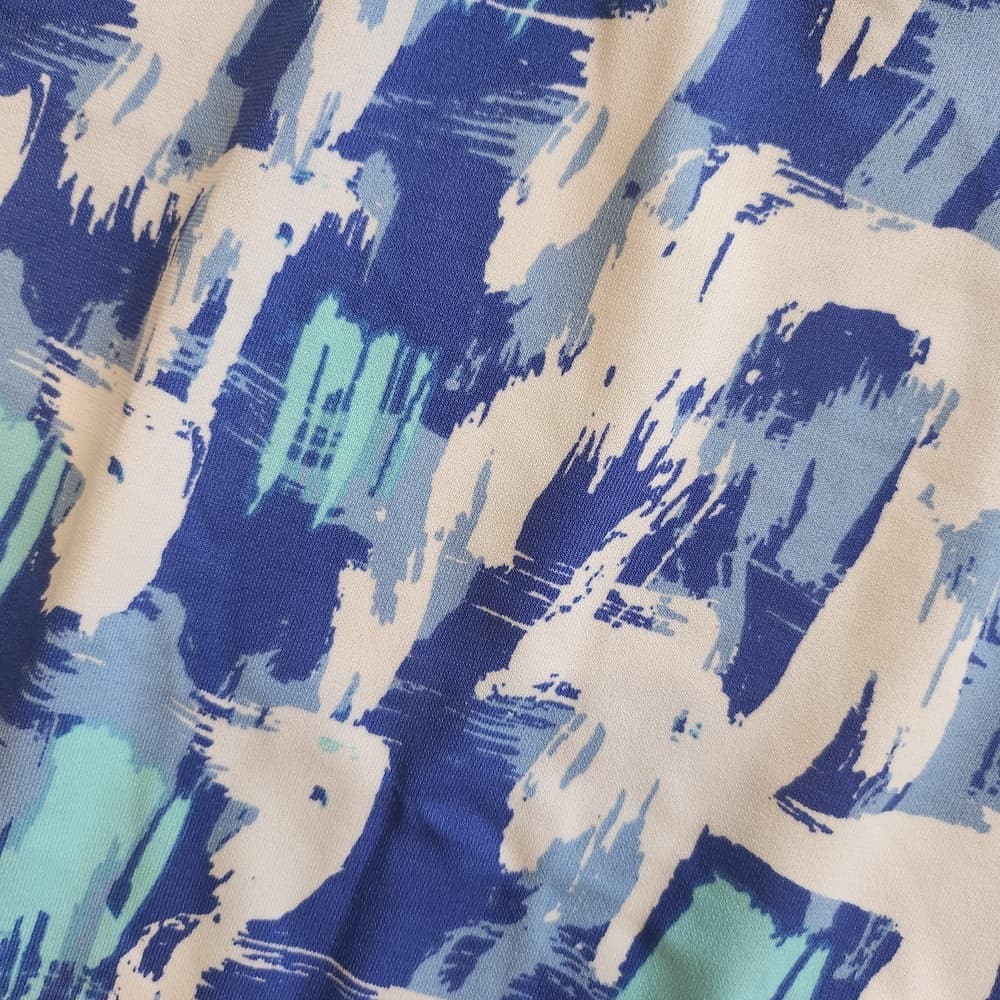 BCBGMaxAzria Blue and White Patterned Mini Baby Doll Dress - Thumbnail 3