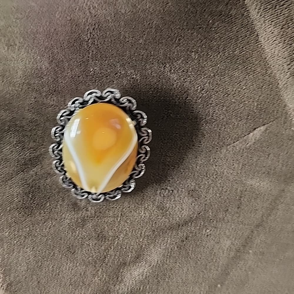 Scottish Style Carnelian Agate Silver Tone Pin - Thumbnail 8