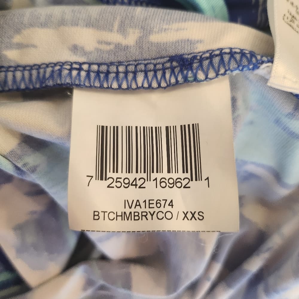 BCBGMaxAzria Blue and White Patterned Mini Baby Doll Dress - Thumbnail 8
