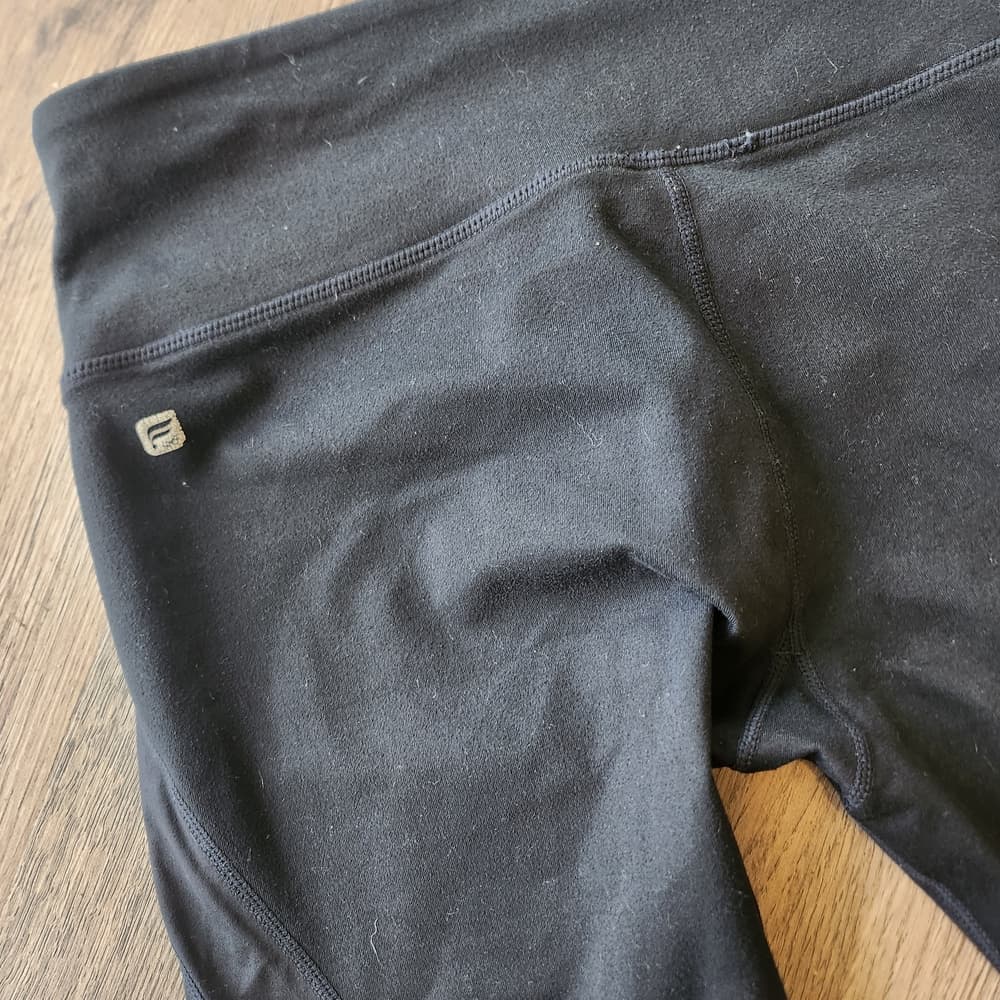 Fabletics Black Performance Leggings With Sheer Design Work Out Athletic Pants - Thumbnail 4