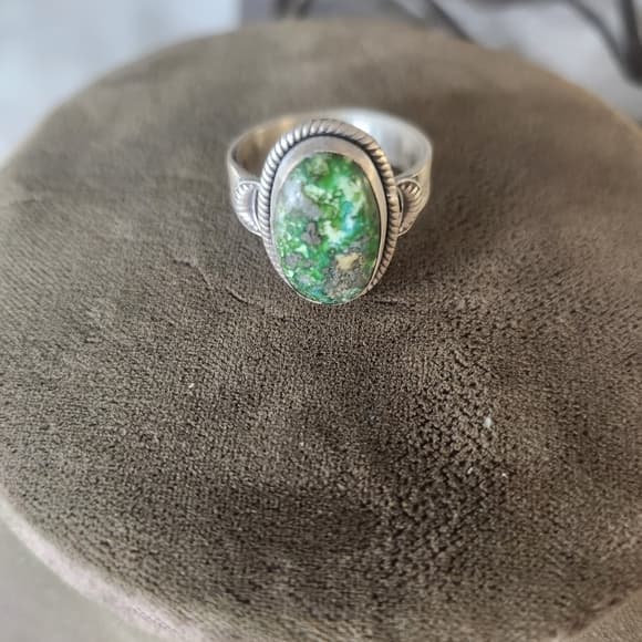 Sonoran Gold Turquoise Sterling Silver Ring | Southwestern Celestial Style - Thumbnail 12