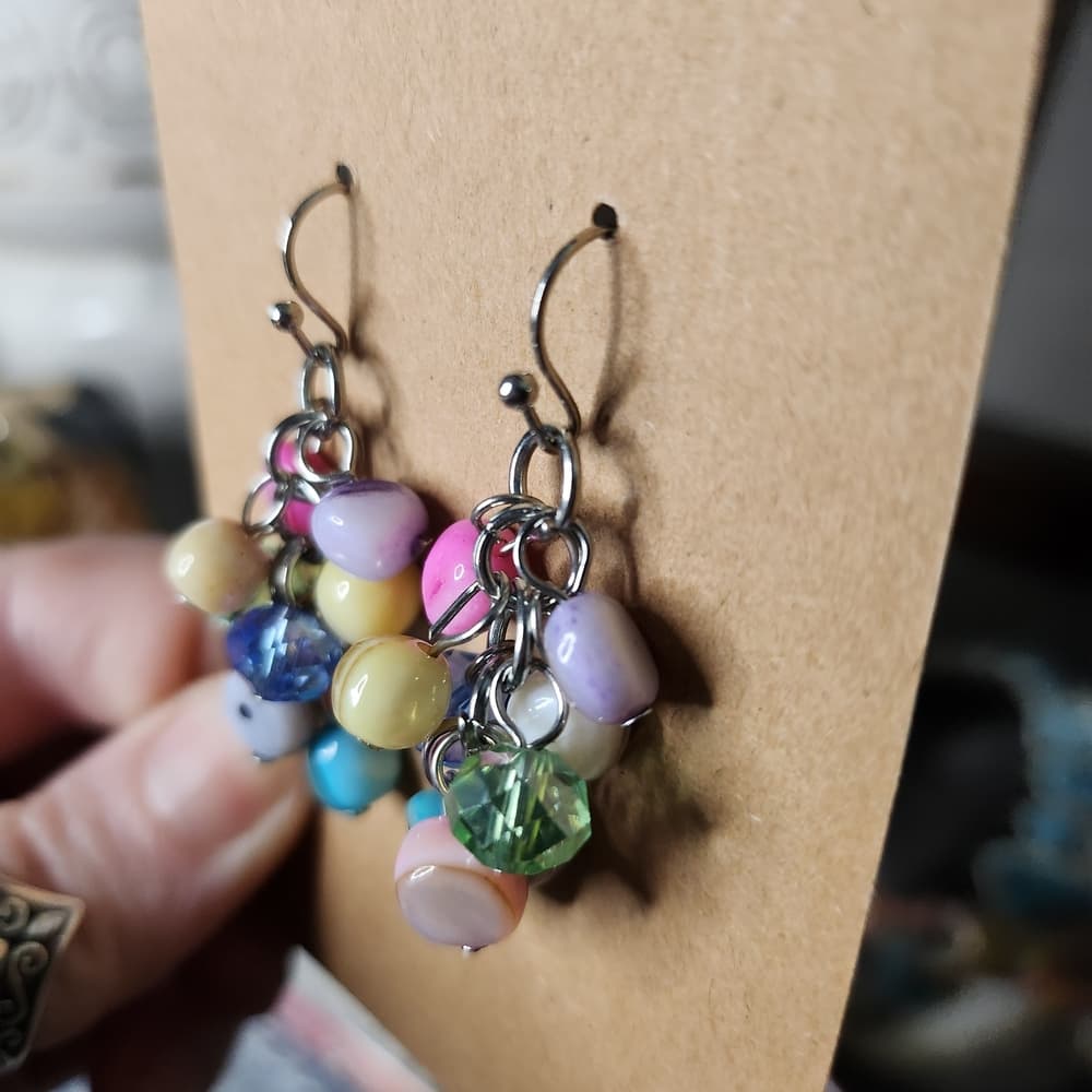Rainbow Shell Beaded Jewelry Bundle Bracelets And Earring - Thumbnail 6