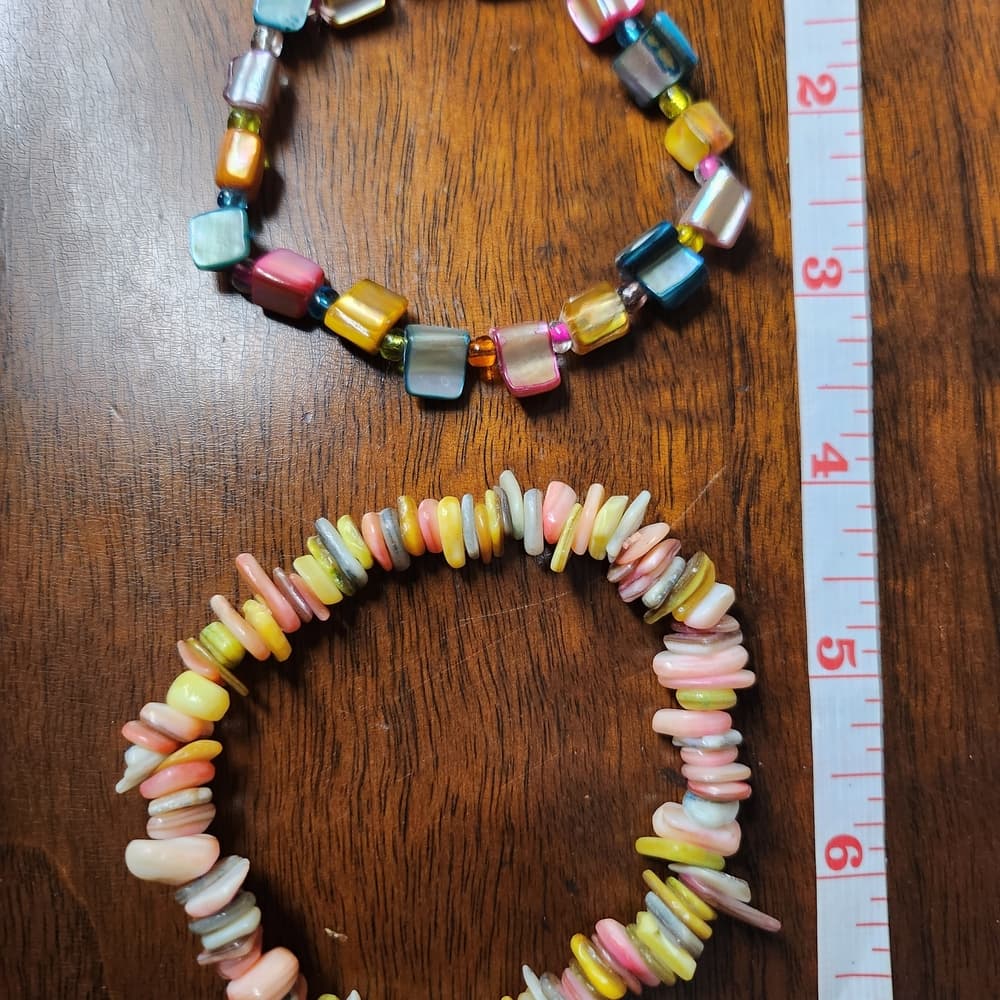 Rainbow Shell Beaded Jewelry Bundle Bracelets And Earring - Thumbnail 12