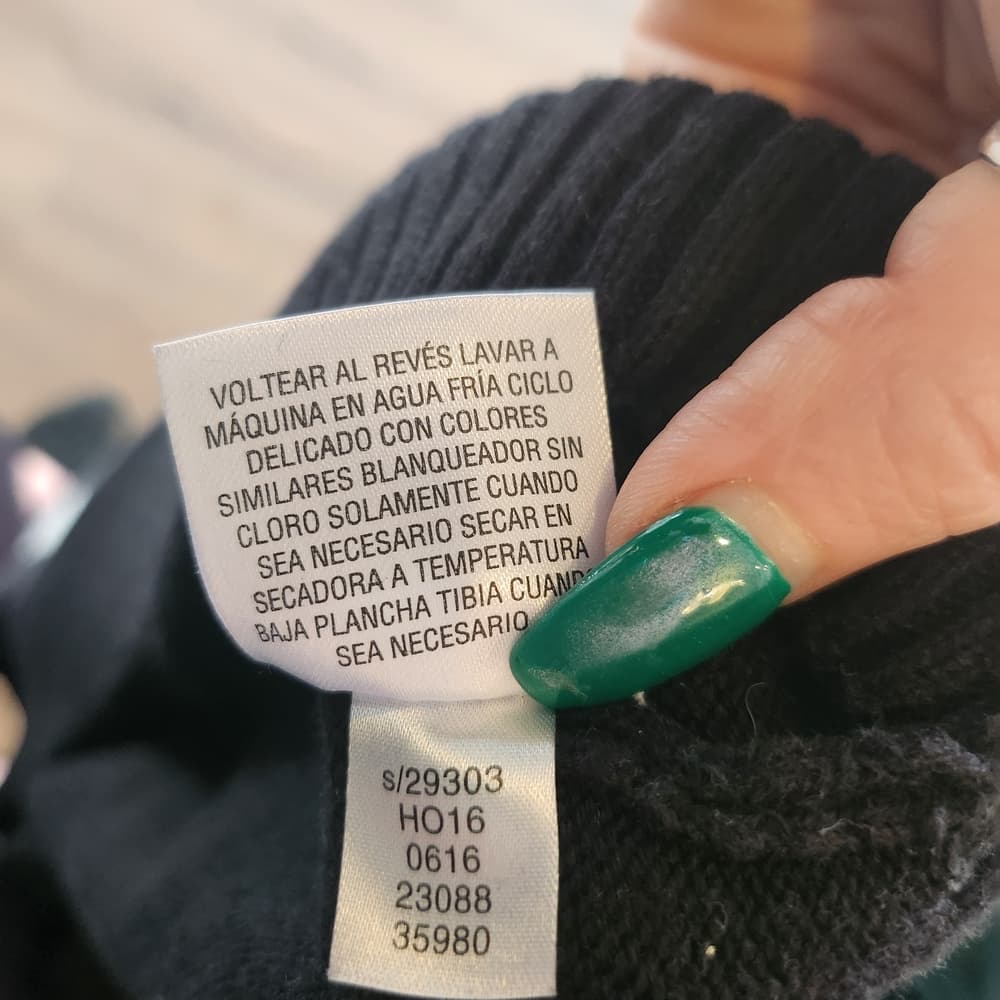 Charter Club Black Sweater with White Deer Wearing Pearls Motif Button Accents - Thumbnail 7