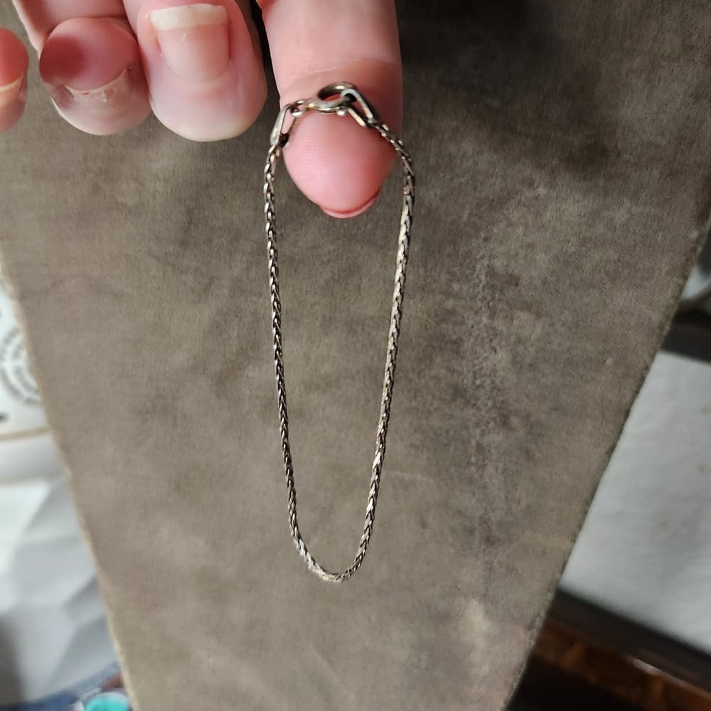 Vintage 925 Sterling Silver 7' Chain Bracelet Marked Italy - Thumbnail 6