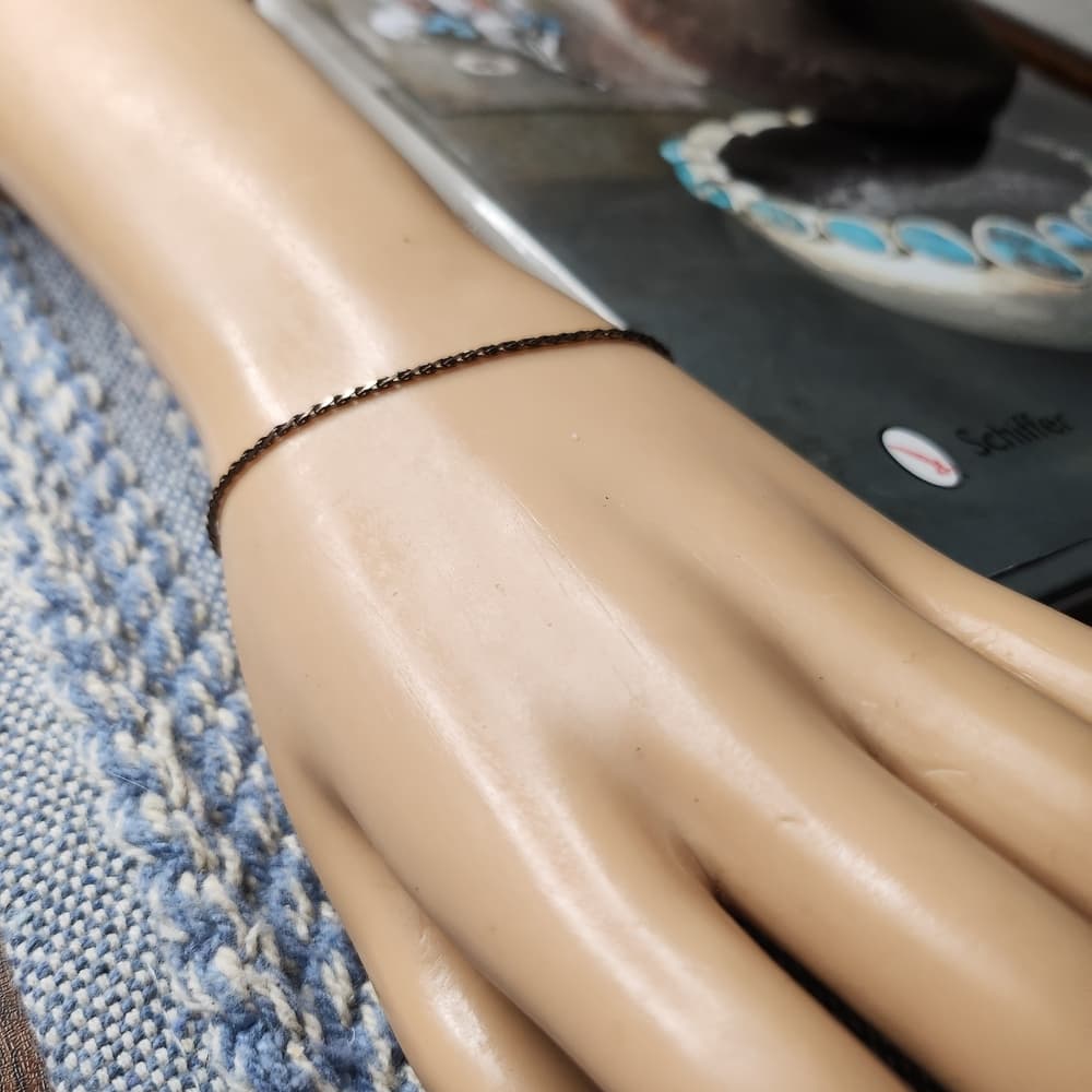 Vintage 925 Sterling Silver 7' Chain Bracelet Marked Italy
