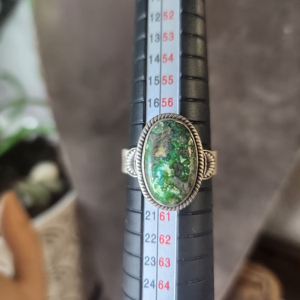 Sonoran Gold Turquoise Sterling Silver Ring | Southwestern Celestial Style - Thumbnail 2