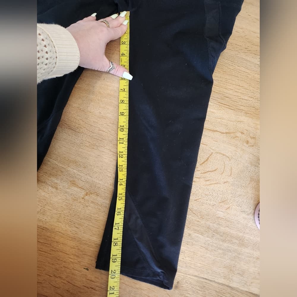 Fabletics Black Performance Leggings With Sheer Design Work Out Athletic Pants - Thumbnail 9