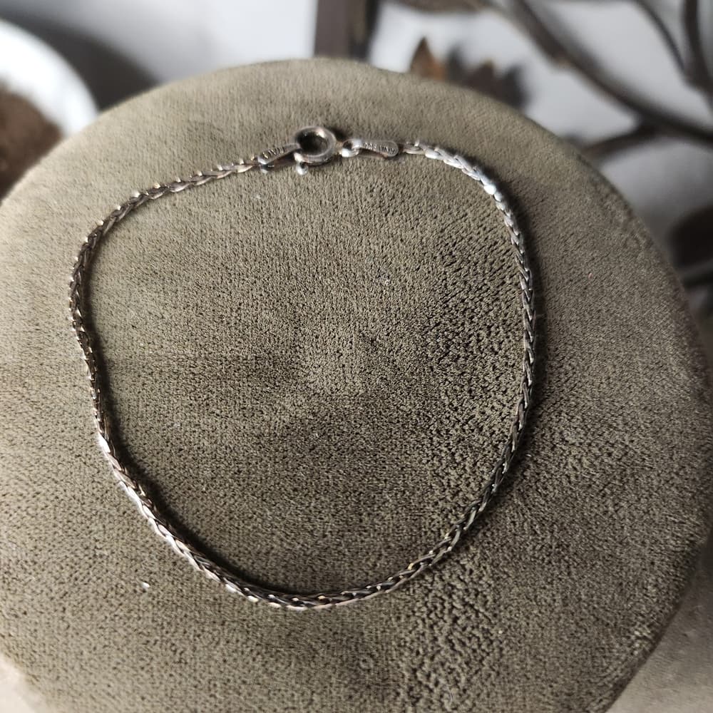Vintage 925 Sterling Silver 7' Chain Bracelet Marked Italy - Thumbnail 7