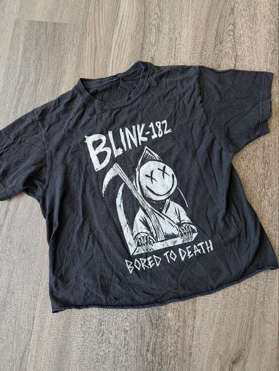 Blink-182 Black Graphic 2016 Concert Tee Cropped - Bored to Death Tour - Thumbnail 9