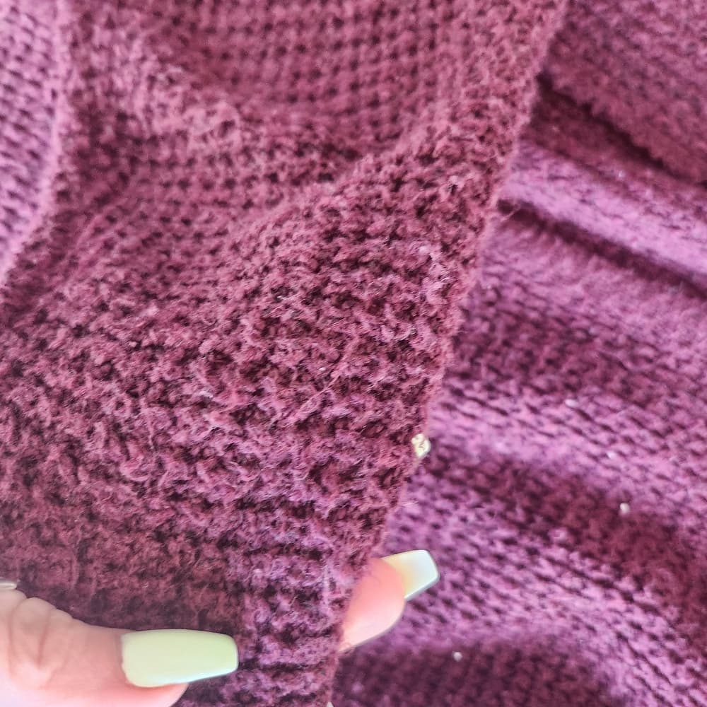American Eagle Outfitters Maroon Knit Cardigan Batwing - Thumbnail 3