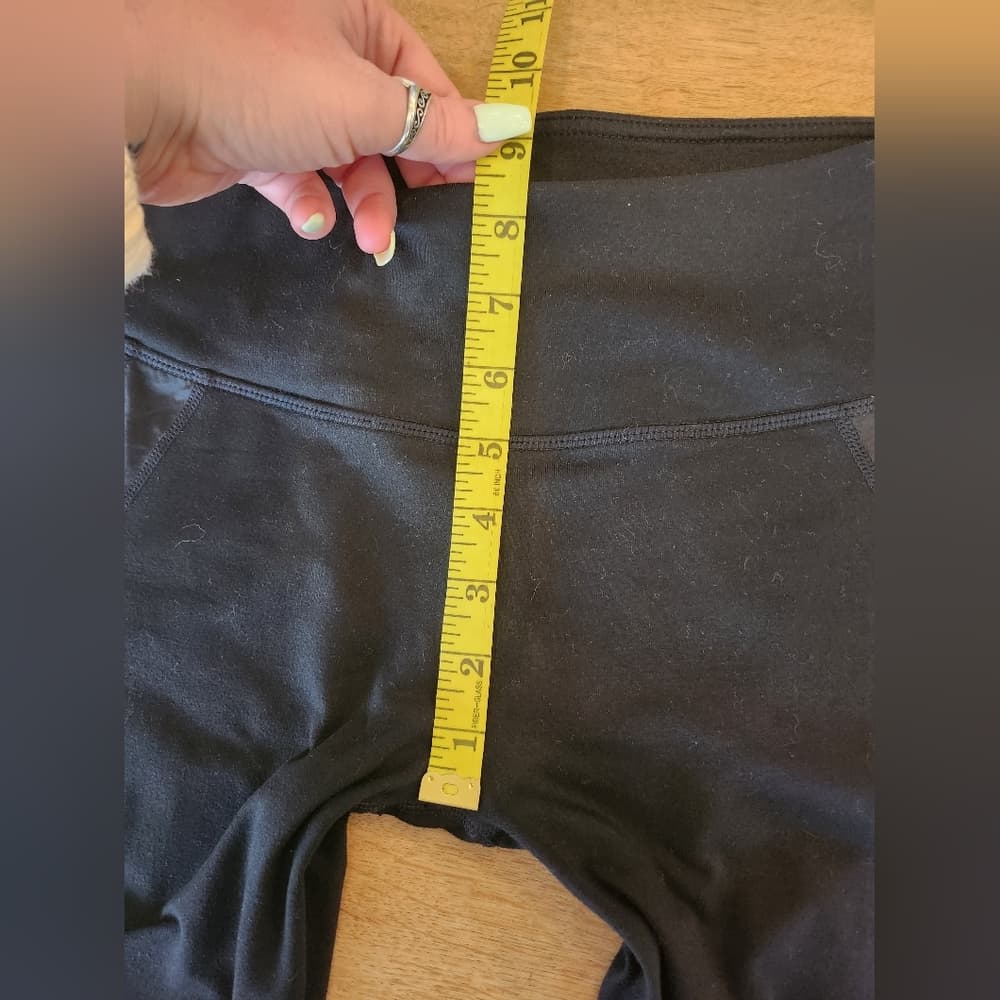 Fabletics Black Performance Leggings With Sheer Design Work Out Athletic Pants - Thumbnail 8