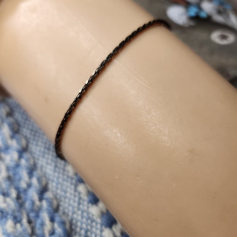 Vintage 925 Sterling Silver 7' Chain Bracelet Marked Italy - Thumbnail 2