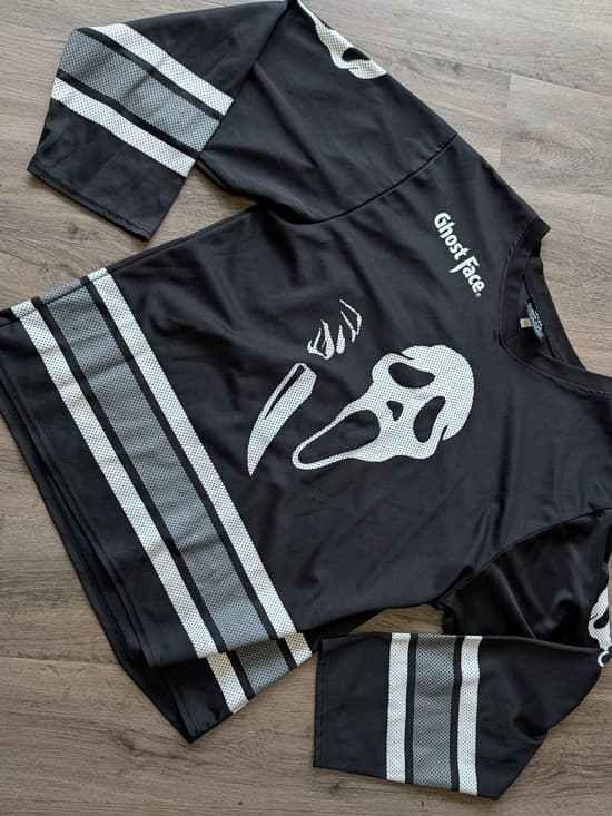 Ghost Face Black And White Hockey Jersey with Graphic Halloween 96 - Thumbnail 9