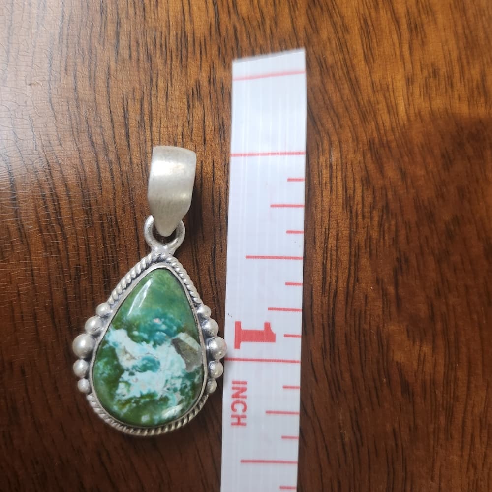 New - Sanoran Gold Turquiose Sterling Silver Southweatern Style Pendant - Thumbnail 5