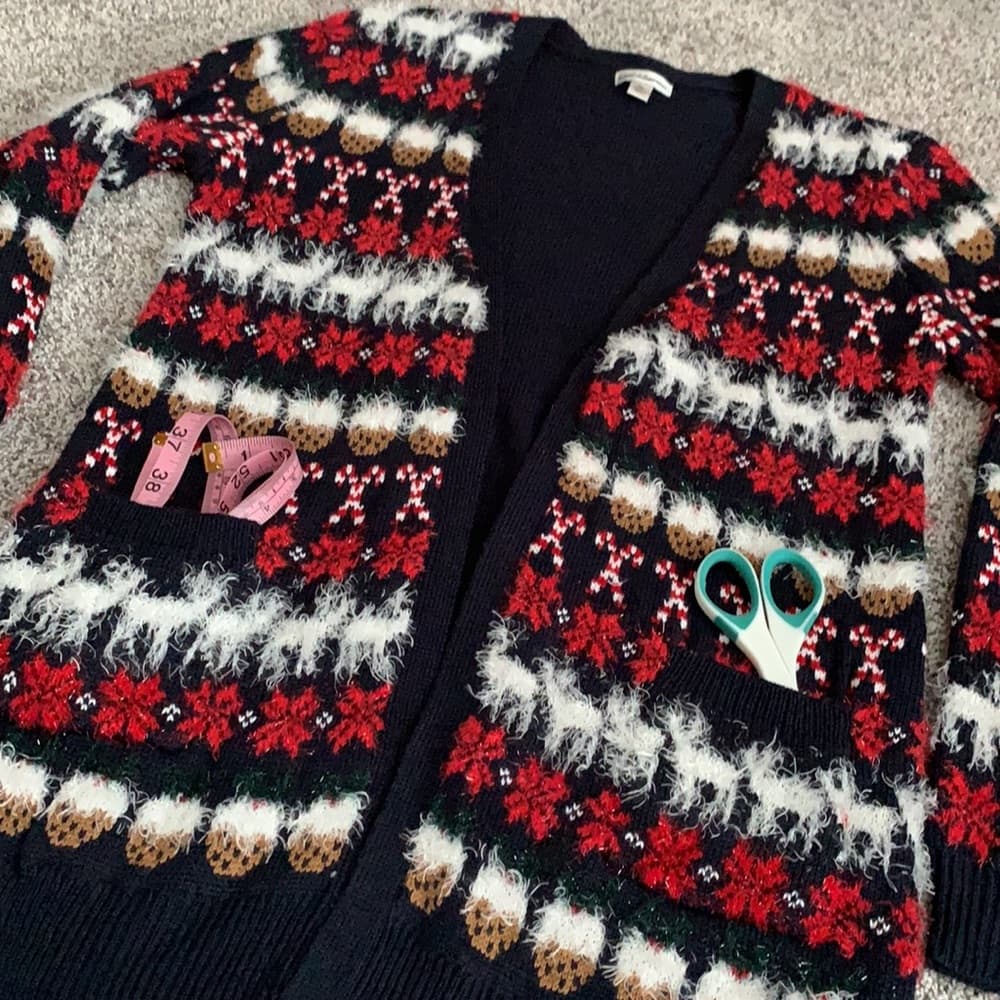 Women's Festive Holiday Sweater With Riendeer Cookies Candy Canes Shaggy Accents - Thumbnail 5