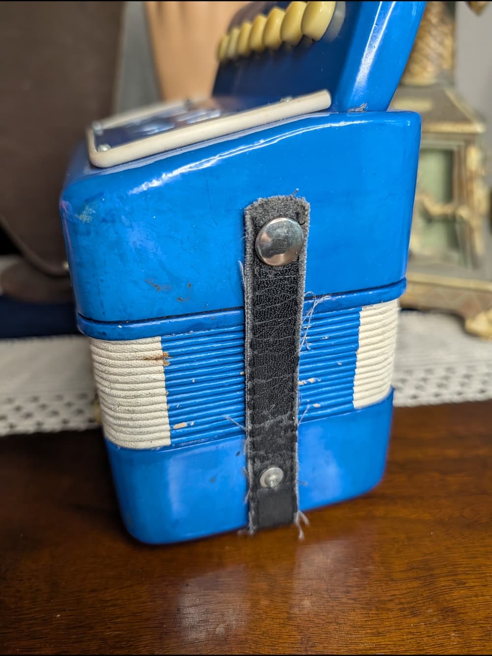 Vintage Schylling The Little Blue Accordion - Musical Toy Works Fun - Thumbnail 3