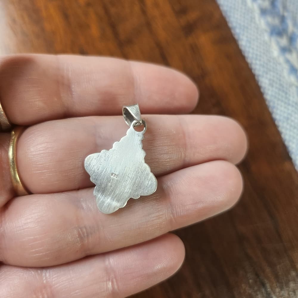 New- Sterling Silver Golden Hills Turquiose Southwestern Style Pendant - Thumbnail 4