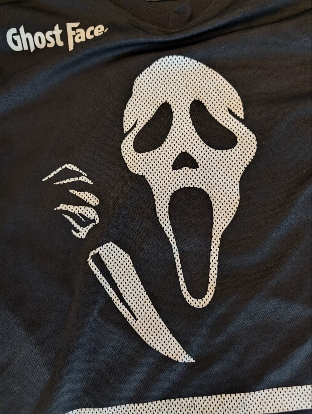 Ghost Face Black And White Hockey Jersey with Graphic Halloween 96 - Thumbnail 5